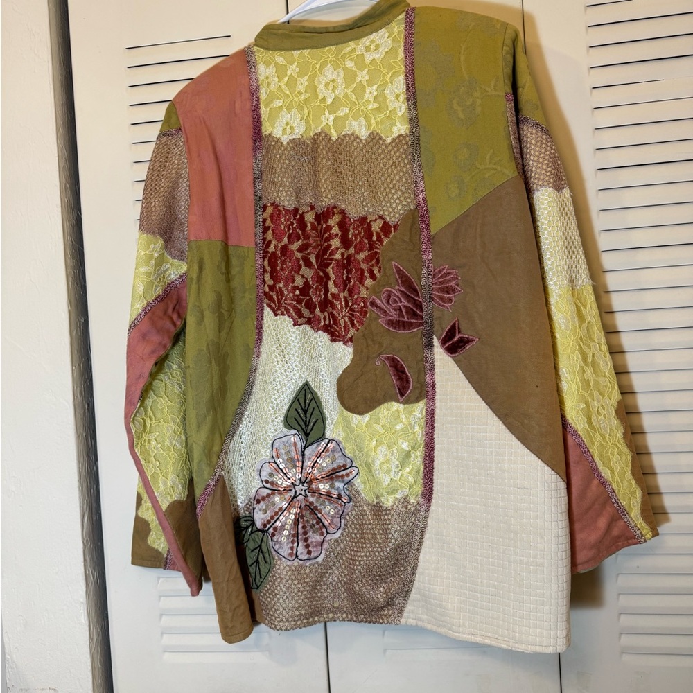 Indigo Moon Floral Patchwork Embroidered Embellis… - image 8